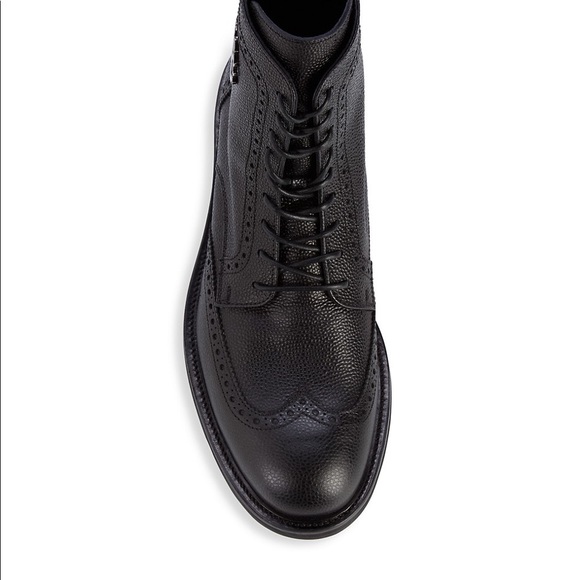 ‼️NEW ‼️Roberto Cavalli 
Wingtip Pebbled-Leather Combat Boots